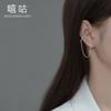 Xigu E1536 S925 - Pendientes de plata de ley con diseño geométrico, hebilla para la oreja, cadena femenina, borla, anillo binaural, clip para la oreja