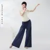 Pantalones de Práctica de Baile Latino Clásico Moderno para Mujer Moldeadores de Cuerpo Yoga Pilates Rectos Acampanados Tubo Entrenamiento Pantalones Bud para las Cuatro Estaciones