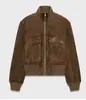 Moda feminina europeia e americana transfronteiriça, popular no AliExpress: Jaqueta bomber com gola alta canelada estilo francês
