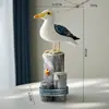 Artesanía de Talla en Madera Maciza Estilo Mediterráneo Tocón Pájaro Marino Adornos Decorativos Tema Oceánico Ventana Accesorios para el Hogar