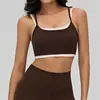 Sujetador Deportivo de Dos Piezas Transfronterizo con Almohadillas en el Pecho, Diseño de Espalda Cruzada, Ropa de Fitness, Doble Tirante, Bloques de Color, Sujetador de Yoga
