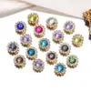 8-12mm Flor de Girassol Redonda Base Dupla Camada Flores Strass Artesanal DIY Costura à Mão Strass Flor de Ameixa Strass de Água Acessórios para Roupa