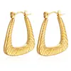 Moda Europeia e Americana Brincos Transfronteiriços Sentido Avançado Ouro 18K Aço Inoxidável com Pressão de Óleo Temperamento Feminino Versátil Brincos de Titânio