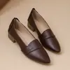 Zapatos casuales de punta en stock en Amazon, nuevos de otoño 2026, estilo vintage, tacón bajo, para mujer, suela suave, zapatos profesionales
