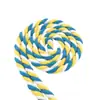 Fornecimento Exclusivo Transfronteiriço 10m em Estoque Corda de Algodão Colorida de Três Fios 6mm Corda Torcida para Macramê Corda de Cor Mista para Artesanato DIY