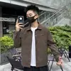 Cardigan Cortavientos de Manga Larga con Parche Bordado Retro de Moda Juvenil para Primavera y Otoño, Chaqueta Casual con Solapa de Botones