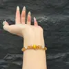 Pulsera de Citrina Natural para Mujer, Lujo Ligero, Gama Alta, Lujo Ligero, Nicho, Pulsera de Citrina Versátil para Mujer, Pulsera de Cuentas