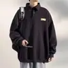 Sudadera con capucha de solapa para hombre, estilo retro americano de alta gama para primavera y otoño, holgada, casual, versátil para pareja, parte superior, polo