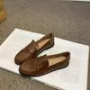 Mocasines retro estilo británico sin cordones de tacón bajo para mujer, nuevos zapatos casuales versátiles de cuero 2026 con punta redonda