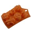 Molde de Silicona para Pastel de Relleno Transfronterizo 6 Agujeros Festival de Fantasmas de Halloween Muñeco Calabaza Cráneo Molde para Hornear DIY