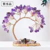 Venda Quente Transfronteiriça Cascalho de Cristal Natural Árvore da Fortuna Base de Ágata Tecida à Mão Planta em Vaso de Cristal Decoração de Carro