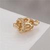 Accesorios hechos a mano para bricolaje, chapados en cobre de 14 quilates, paquete de oro que preserva el color, chapados en oro, celebridad de Internet, colgante de anillo doble hueco tridimensional, accesorios con hebilla