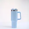 Copo Térmico Personalizado W para Viagem, 40oz, Grande Capacidade, com Alça, Porta-Copos de Carro, Dupla Camada de Aço Inoxidável, Copo de Gelo com Canudo