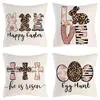 Venta Caliente de Pascua Funda de Almohada de Conejo Nórdico Oficina Sofá Funda de Cojín de Lino Transfronterizo Decoración del Hogar Modelo Nuevo