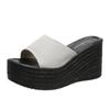 Sandalias de Cuña de Punta Abierta de Color Sólido de Talla Grande para Mujer Estilo Coreano Sandalias de Moda para Mujer
