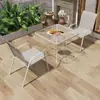 Mesa y silla de exterior madera plástica juego de tres o cinco piezas patio anticorrosión impermeable Protección Solar combinación Ocio exterior balcón jardín