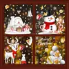 Pegatinas de Navidad, Bastones de Caramelo, Pegatinas de Cristal de Muñeco de Nieve, Decoración de Escena para Ventana de Centro Comercial, Papá Noel, Copos de Nieve, Pegatinas Estáticas