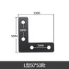 Escuadra de ángulo plano en forma de L en forma de T negra pieza de conexión fija para tablero de madera mesa y silla fijación de 90 grados empalme ángulo de hierro para alacena de pared