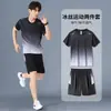 Traje deportivo de manga corta de verano, secado rápido, transpirable, camiseta para correr, baloncesto, entrenamiento, pantalones cortos de gimnasio