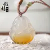 Pingente de Agata Calcedônia Gelo Branco Natural Girassol Ágata Branca Ganhou o Primeiro Prêmio Pingente Pingente de Jade Girassol