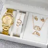 Duoduo Transfronteiriço Shein Conjunto Popular de Luxo Relógio Pulseira com Diamantes para Mulheres Caixa de Presente de Cinco Peças Relógio de Quartzo