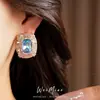 Brincos de tarracha de diamante oval vintage usados design de nicho requintado brincos luxo leve senso de alta qualidade joia de orelha mulheres