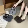 Novedad Moda Primavera y Otoño 2025 Zapatos Peludos Versátiles para Mujer, Zapatos Planos de Lana para Exteriores de Invierno para Mujer