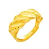 Anillo de apertura con lluvia de meteoritos chapado en oro duro 3D, de latón puro, dorado arena, para hombre y mujer.