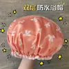Gorro de Ducha Doble Capa de Amazon para Mujer Adulto Dibujos Animados Impermeable Engrosado para Baño Lindo Gorro de Satén para Champú Gorro de Ducha Venta al por Mayor