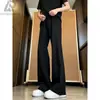Pantalones casuales holgados versátiles, pantalones casuales de corte limpio para hombre, simples, largos hasta el suelo, para ir al trabajo, pantalones largos negros estilo americano