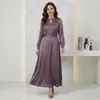 Hecho a Medida por una Fábrica Potente, Vestido de Satén con un Ambiente Elegante, Vestido Largo de Moda para Mujer, Vestido Elegante Jalaibya para Ventas Transfronterizas