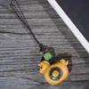 Colgante de Caballo del Zodiaco Tallado en Madera de Ébano y Azufaifo, Rueda de Hilar Caballo Pequeño, Adorno Colgante de Madera Bendecido Inmediatamente, Colgante de Caballo Tallado en Madera