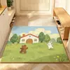 Felpudo de entrada de fibra de coco artificial con diseño de planta y flor más vendido de Amazon, felpudo para recibidor impreso, alfombrilla antideslizante al por mayor