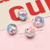 Cuentas de acrílico chapadas en color pintadas a mano pastel calabaza amor cuentas sueltas hechas a mano DIY joyería collar colgante baratijas