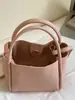 Bolsa estilosa de alta capacidade para mulheres, novo modelo de verão 2026, bolsa de ombro e transversal texturizada para o dia a dia, bolsa tipo balde da moda