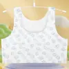 Ropa interior estampada para niñas en la primera etapa de desarrollo, Camiseta sin mangas con copa fija para estudiantes, Sujetador fino para niñas mayores