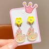Pendientes antidolor para niñas, con diseño de dibujos animados, para orejas de niña, súper lindos y dulces, de princesa.