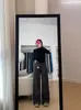 Jeans con Estampado de Leopardo Negro y Gris para Mujer en Otoño e Invierno Nuevo Estilo Retro Americano de Cintura Alta Holgados Ajustados Rectos Estrechos de Pierna Ancha