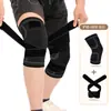 Rodillera con Correas de Compresión, Rodillera de Envoltura para Correr, Fitness, Ciclismo, Tejida para Hombre, Equipo de Protección Deportiva, Compresión Articular, Transpirable