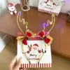 Nueva Diadema Navideña Luminosa de Astas con Lazo Copo de Nieve Tocado Ambiente de Fiesta Festiva Diadema para Foto