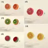 Brinco de resina de fruta com simulação de vento doce coreano, clipe de orelha sem furo na orelha, brincos para mulheres, desbloqueio, coração de menina colorido, fonte de fabricantes