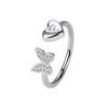 Anillo con 26 letras en inglés para mujer, pulsera con apertura de mariposa y diamantes, estilo europeo y americano, con explosiones transfronterizas de Amazon