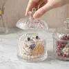 Caja de Joyería de Vidrio Transparente con Relieve Estilo Francés Estilo Ins Caja de Almacenamiento Decoración para Barra Cafetería Recepción Mesa