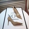 Novos Sapatos de Salto Alto Outono 2025, Saltos Agulha, Bico Fino, Boca Rasa, Sapatos de Camurça, Sapatos de Salto Alto Slip-On para o Trabalho