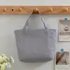 Nova Bolsa Tote Listrada de Comércio Exterior para Mulheres, Bolsa de Compras Grande Capacidade Estilo Preguiçoso, Bolsa de Ombro Retrô de Verão 2025