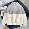Sudadera de Mujer de Felpa Gruesa con Cuello Medio Alto Transfronteriza, Estilo Coreano Esponjosa, Chaqueta Cálida de Otoño e Invierno Europea y Americana, Foto Real