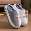 Pantuflas de Algodón con Suela Gruesa de Oso para Mujer, Invierno Interior Hogar Antideslizantes Cálidas Estilo Pareja Felpa Algodón Postparto para Hombre