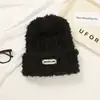 Gorro de Punto de Invierno para Mujer, Gorro Versátil, Adelgazante de Rostro, Cálido, Gorro de Felpa Blanca para Clima Frío para Circunferencia de Cabeza Grande