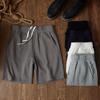 260g Fleece Escovado Pesado Estilo Japonês Cor Sólida Casual Simples Estilo Americano Caimento Solto Shorts de Cinco Pontos Marca Moderna Masculina Atacado