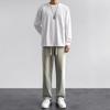 Pantalones de Mezclilla de Color Claro con Cordón para Hombre, Nueva Llegada, Pantalones Rectos Holgados con Cintura Holgada, Modernos de Pierna Ancha, Casuales Largos para Hombre